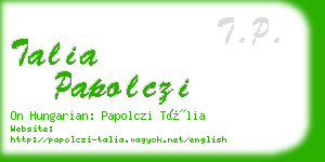 talia papolczi business card